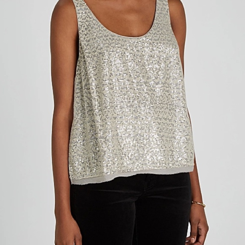 MILAN SEQUIN TANK TOP IN MELANGE